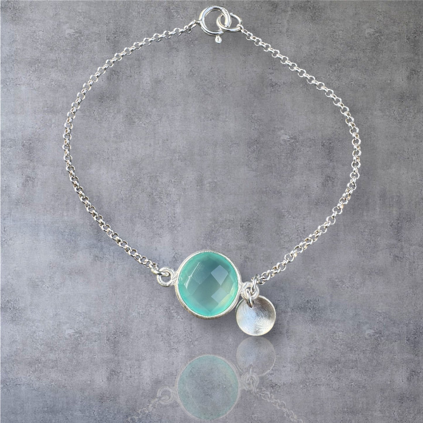 MONA Bracelet | Natural Blue Chalcedony and Sterling Silver