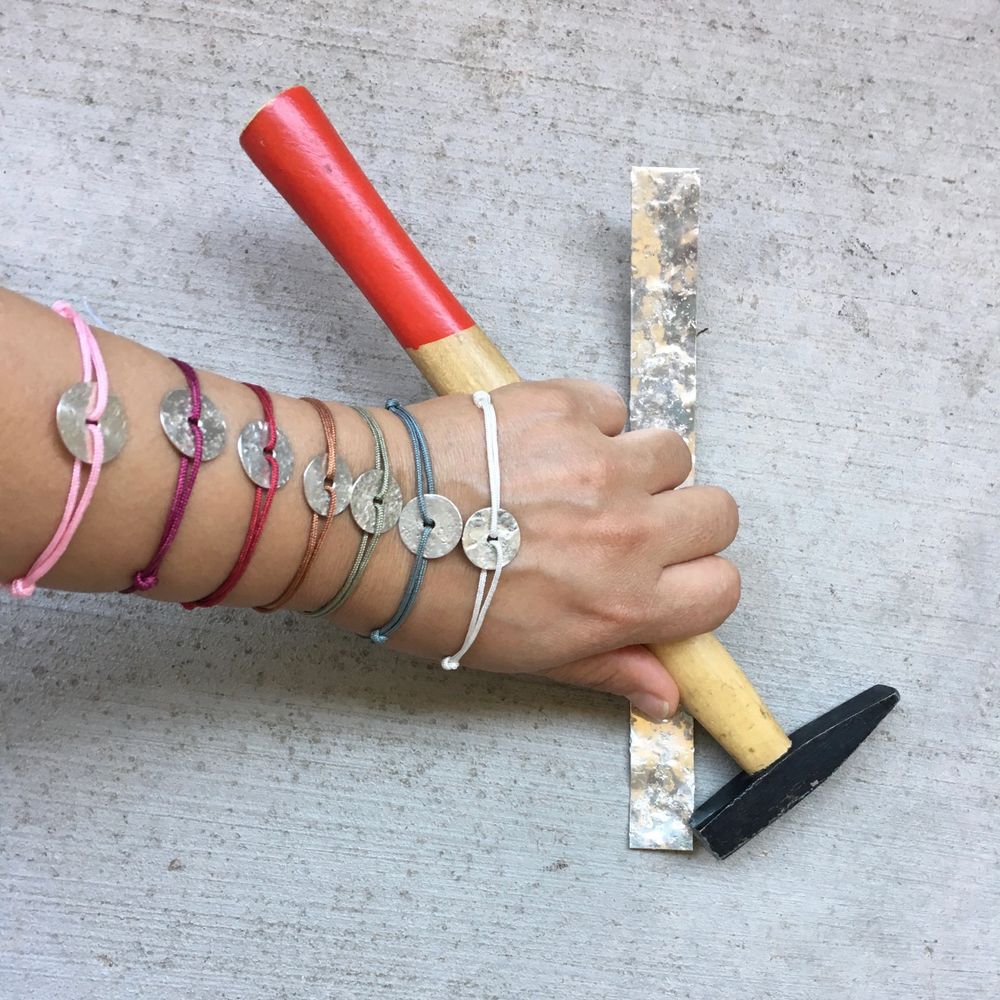 URBAN IMPRINTS Sterling Silver Cord Bracelets | NYC & Phoenix USA | Genève, Suisse - Sea Green / Central Park Starwberry Fields NY AVA Jewelry Designs