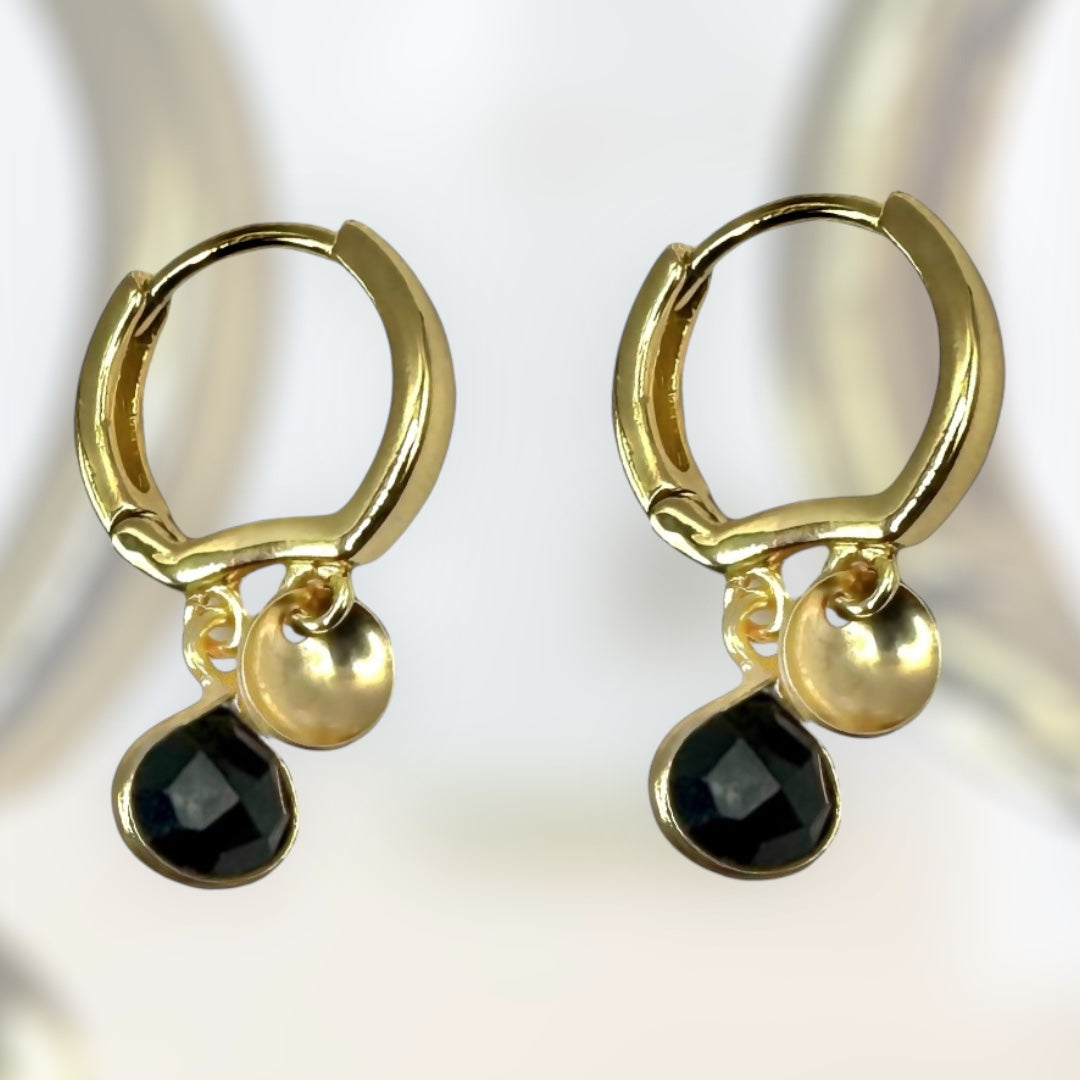 TARA Hoops | Natural Gemstones and Gold Filled - Black Onyx AVA Jewelry Designs