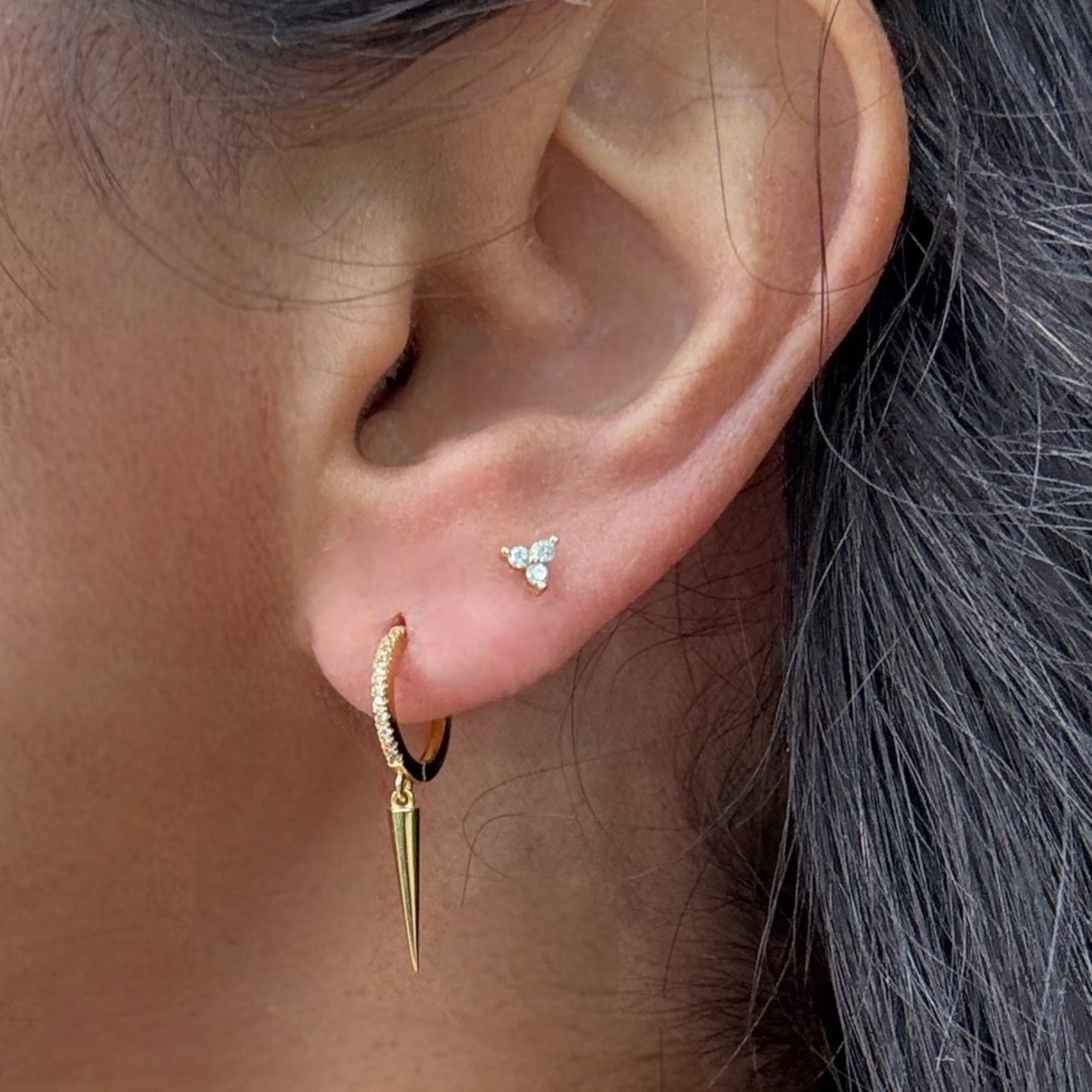 ATHENA White | Single stud - Goddess of Wisdom and Art - Sterling silver AVA Jewelry Designs