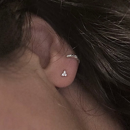 ATHENA White | Single stud - Goddess of Wisdom and Art - Sterling silver AVA Jewelry Designs