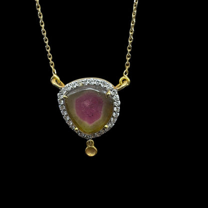 ROSE | 18Kt Gold Tourmaline and Diamonds necklace