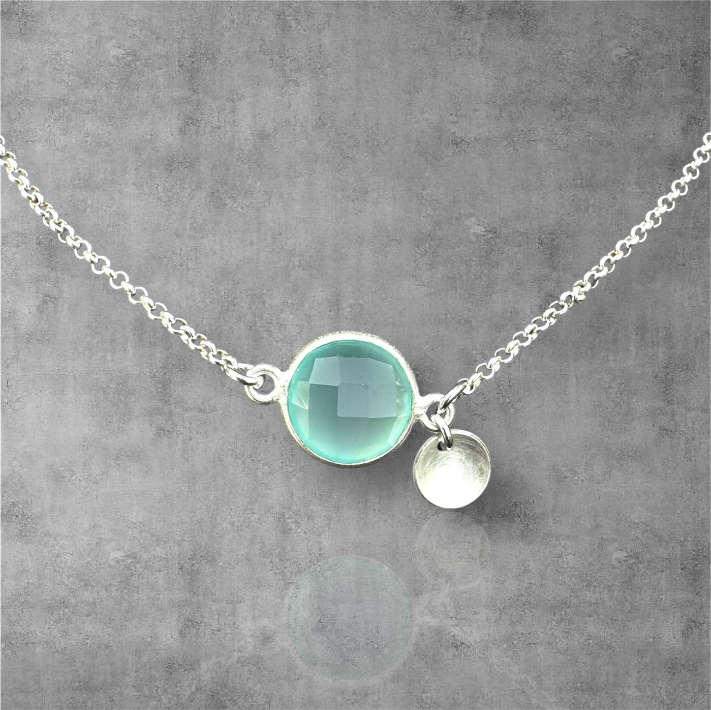 MONA Necklace | Natural Blue Chalcedony and Sterling Silver