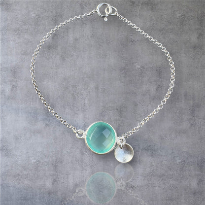 MONA Bracelet | Natural Blue Chalcedony and Sterling Silver