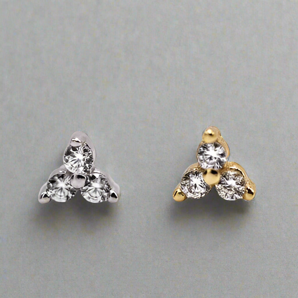 ATHENA White | Single stud - Goddess of Wisdom and Art - Sterling silver AVA Jewelry Designs