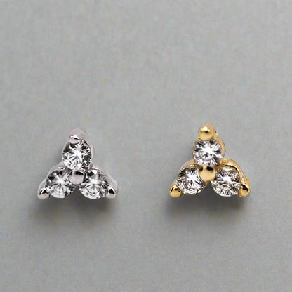 ATHENA White | Single stud - Goddess of Wisdom and Art - Sterling silver AVA Jewelry Designs